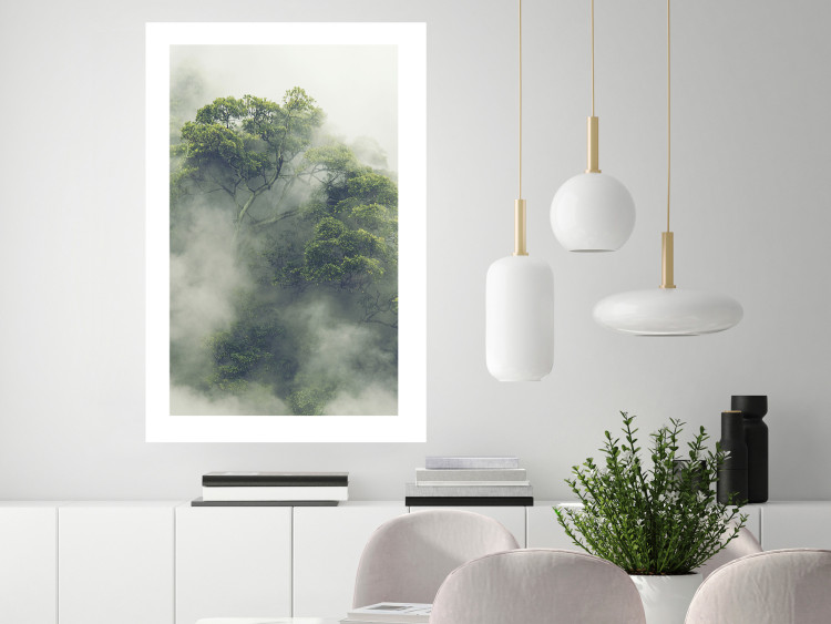 Wall Poster Misty Amazon - landscape of green tree crowns amidst dense fog 129421 additionalImage 3