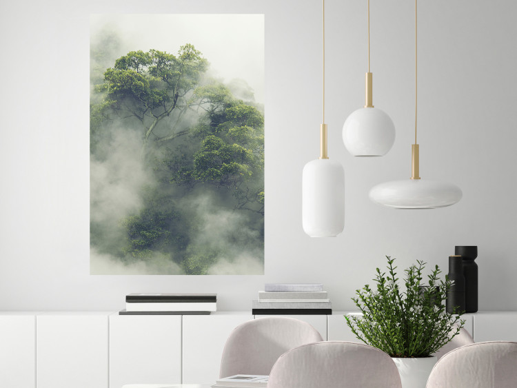 Wall Poster Misty Amazon - landscape of green tree crowns amidst dense fog 129421 additionalImage 2