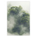 Wall Poster Misty Amazon - landscape of green tree crowns amidst dense fog 129421