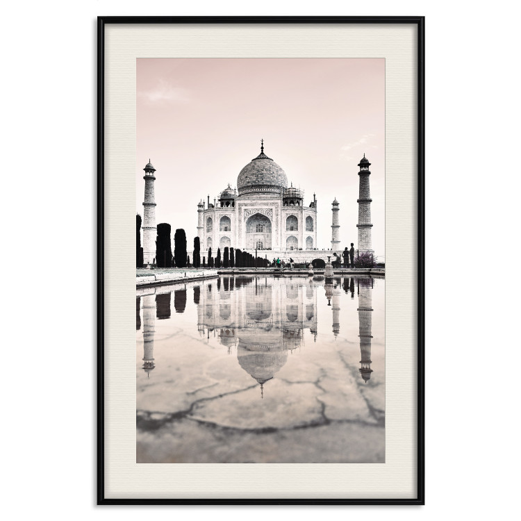 Poster Taj Mahal - monochromatic architecture of building and reflections in water 129721 additionalImage 19
