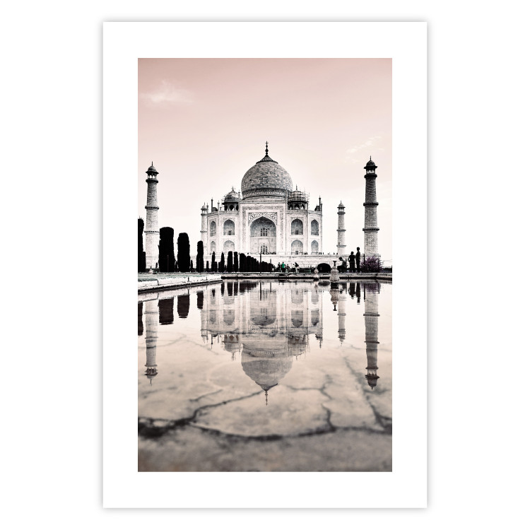 Poster Taj Mahal - monochromatic architecture of building and reflections in water 129721 additionalImage 19