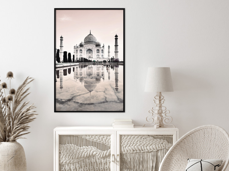 Poster Taj Mahal - monochromatic architecture of building and reflections in water 129721 additionalImage 6