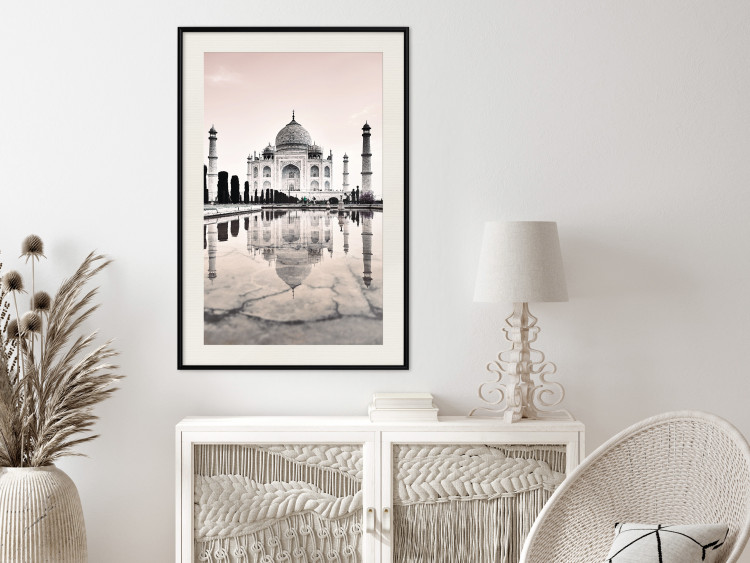Poster Taj Mahal - monochromatic architecture of building and reflections in water 129721 additionalImage 24