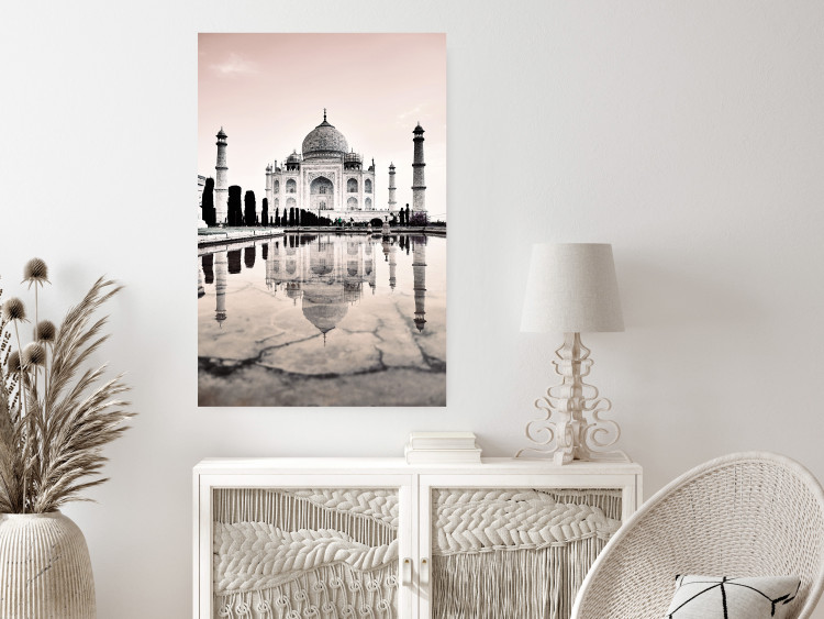Poster Taj Mahal - monochromatic architecture of building and reflections in water 129721 additionalImage 2