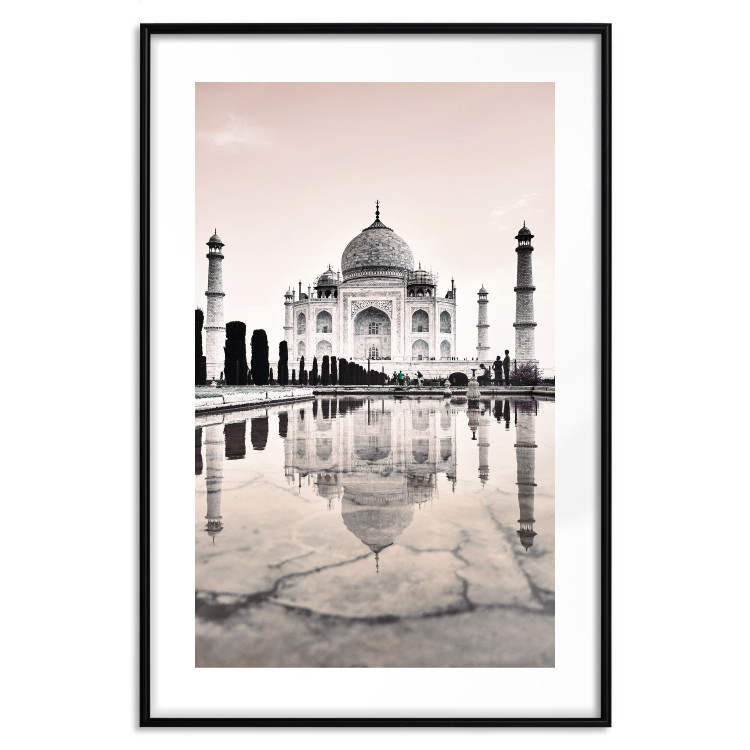 Poster Taj Mahal - monochromatic architecture of building and reflections in water 129721 additionalImage 15