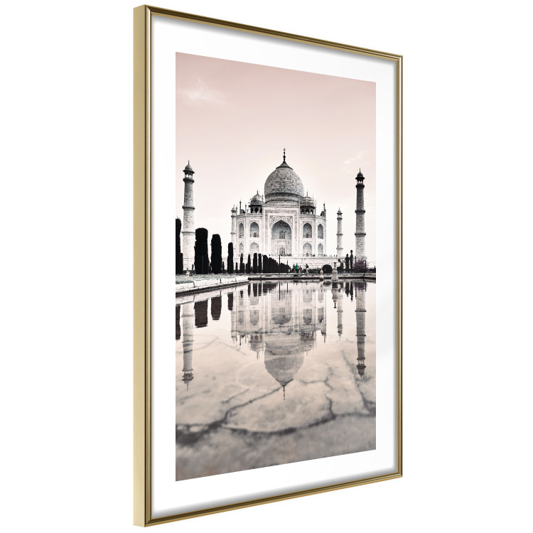 Poster Taj Mahal - monochromatic architecture of building and reflections in water 129721 additionalImage 9
