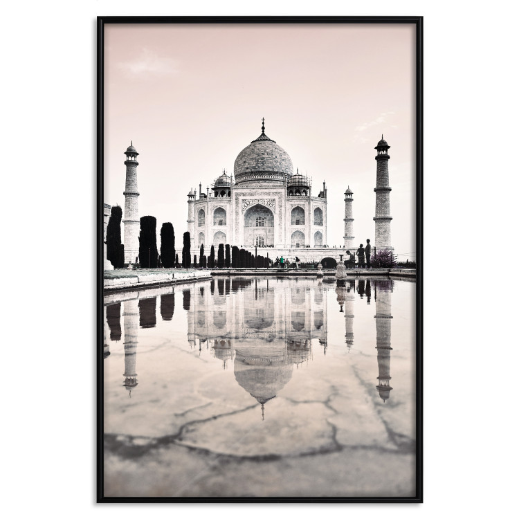 Poster Taj Mahal - monochromatic architecture of building and reflections in water 129721 additionalImage 18
