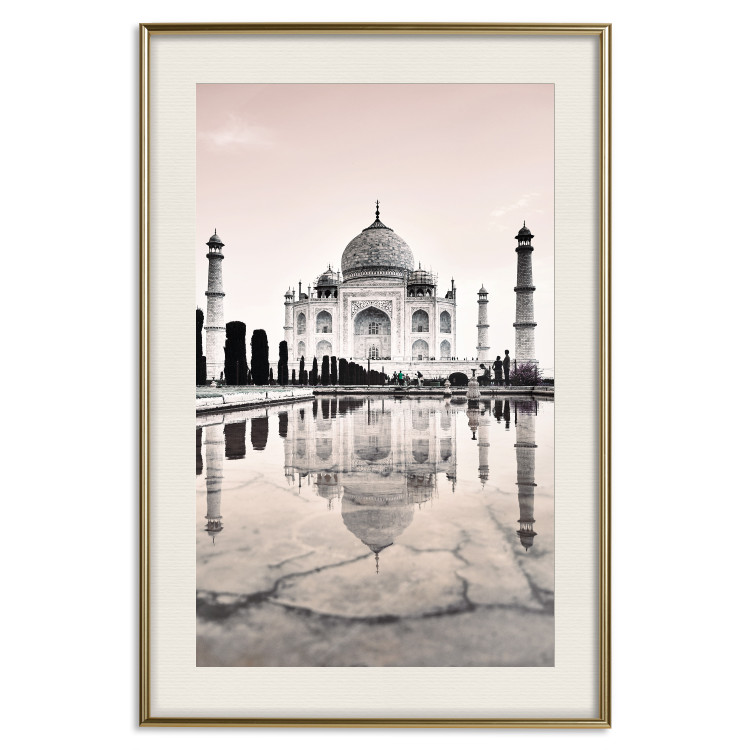 Poster Taj Mahal - monochromatic architecture of building and reflections in water 129721 additionalImage 20