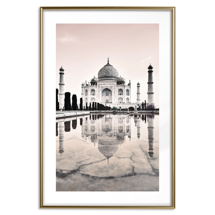 Poster Taj Mahal - monochromatic architecture of building and reflections in water 129721 additionalImage 16