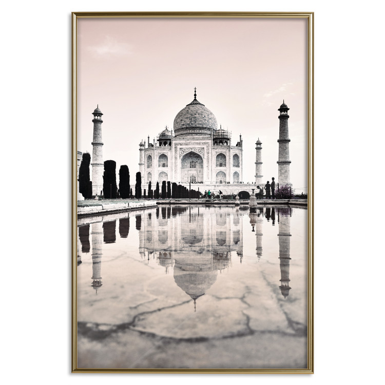 Poster Taj Mahal - monochromatic architecture of building and reflections in water 129721 additionalImage 17