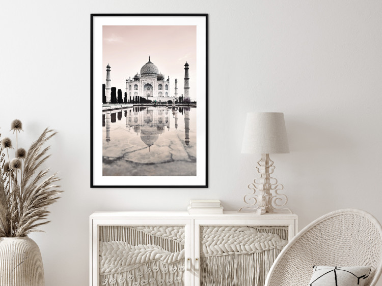 Poster Taj Mahal - monochromatic architecture of building and reflections in water 129721 additionalImage 23