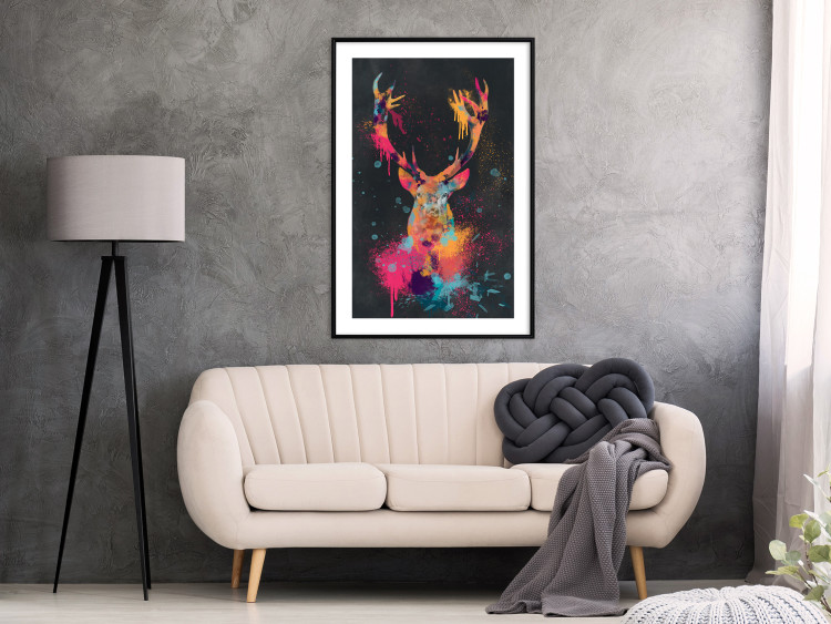 Wall Poster Striking Rhino - abstract colorful animal in watercolor motif 130521 additionalImage 18