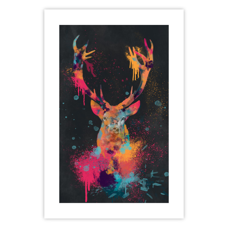Wall Poster Striking Rhino - abstract colorful animal in watercolor motif 130521 additionalImage 25