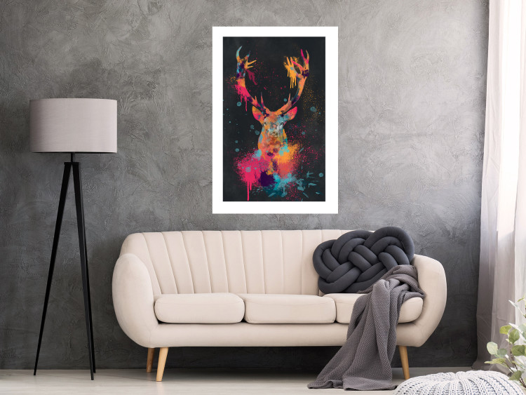 Wall Poster Striking Rhino - abstract colorful animal in watercolor motif 130521 additionalImage 5