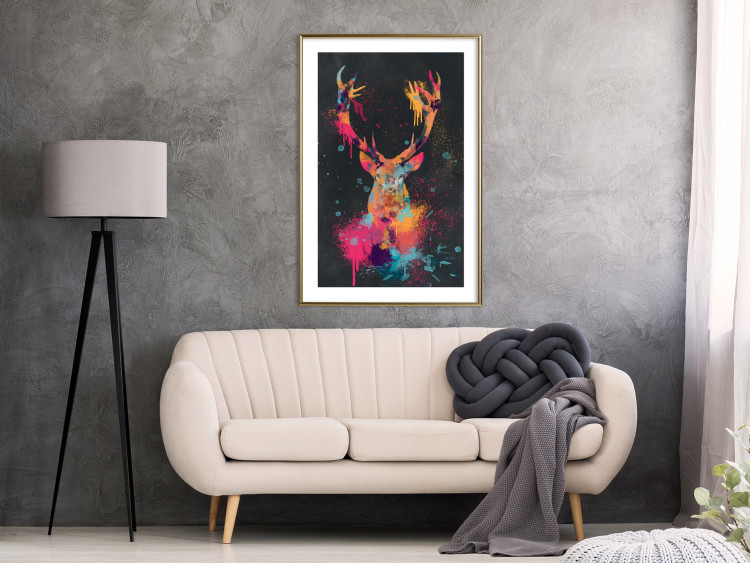 Wall Poster Striking Rhino - abstract colorful animal in watercolor motif 130521 additionalImage 15