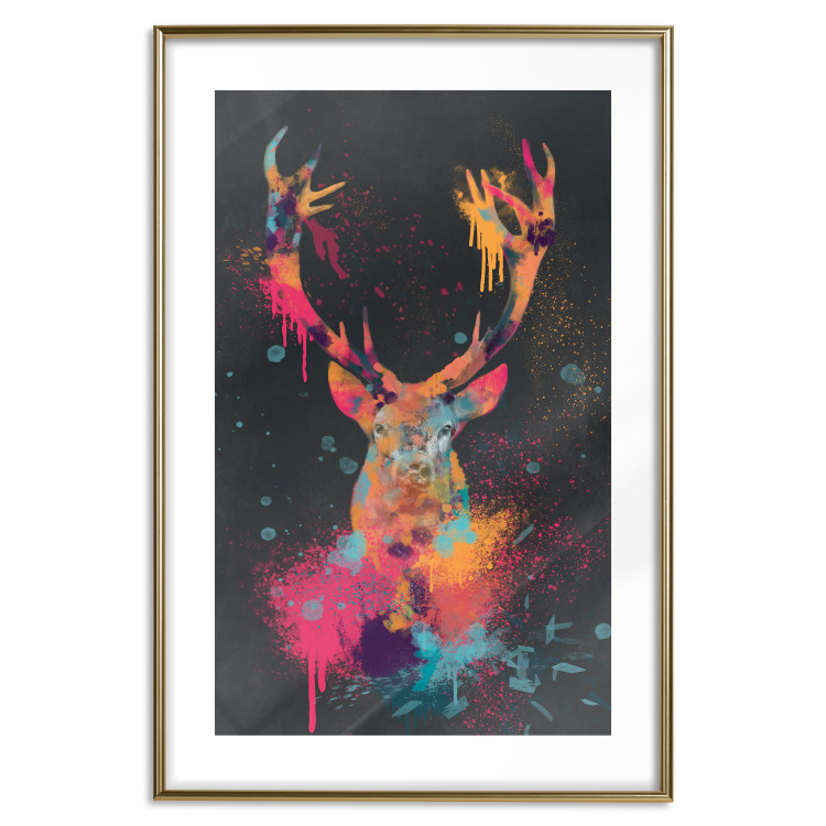 Wall Poster Striking Rhino - abstract colorful animal in watercolor motif 130521 additionalImage 16