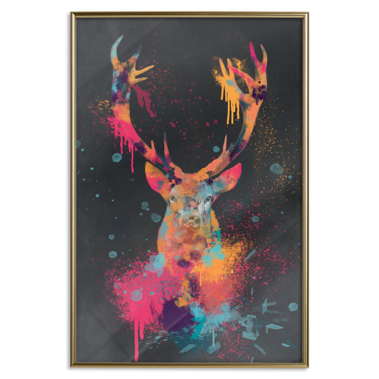 Wall Poster Striking Rhino - abstract colorful animal in watercolor motif 130521 additionalImage 17