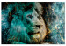 Canvas Blue King (1-piece) Wide - lion and gilded abstraction in the background 138221