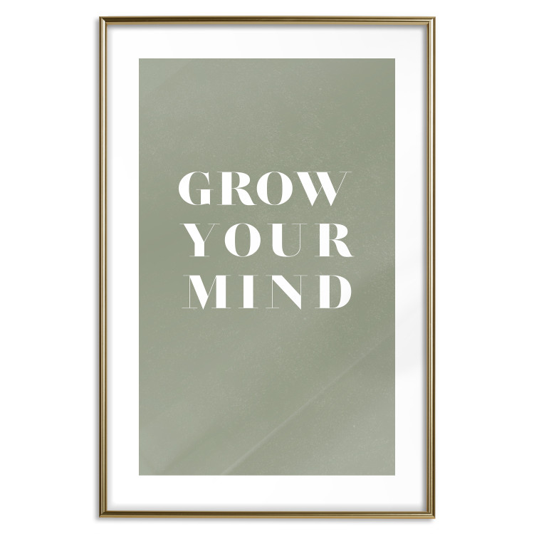Wall Poster Grow Your Mind - English texts on a contrasting gray background 142321 additionalImage 23