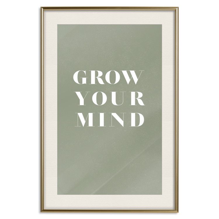 Wall Poster Grow Your Mind - English texts on a contrasting gray background 142321 additionalImage 27