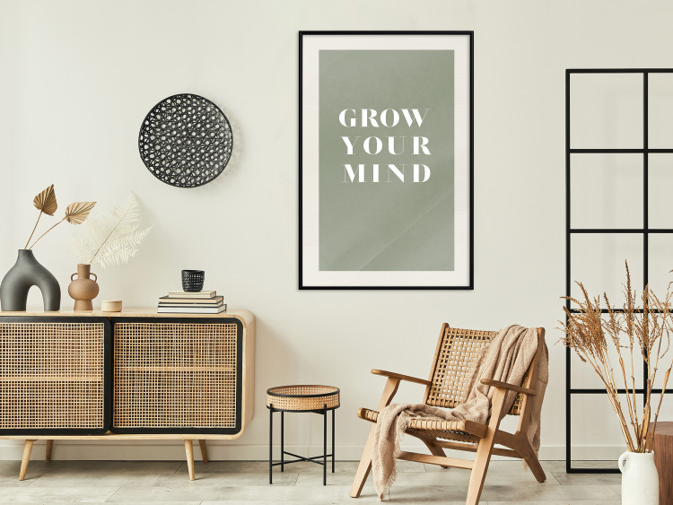 Wall Poster Grow Your Mind - English texts on a contrasting gray background 142321 additionalImage 15