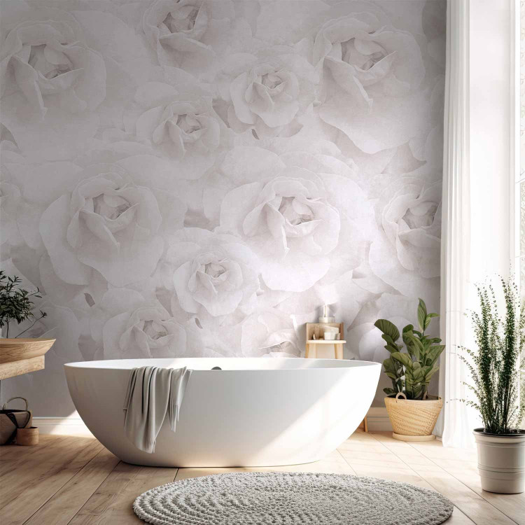 Wall Mural Beauty of nature - composition with white rose flowers in cool colours 143821 additionalImage 8