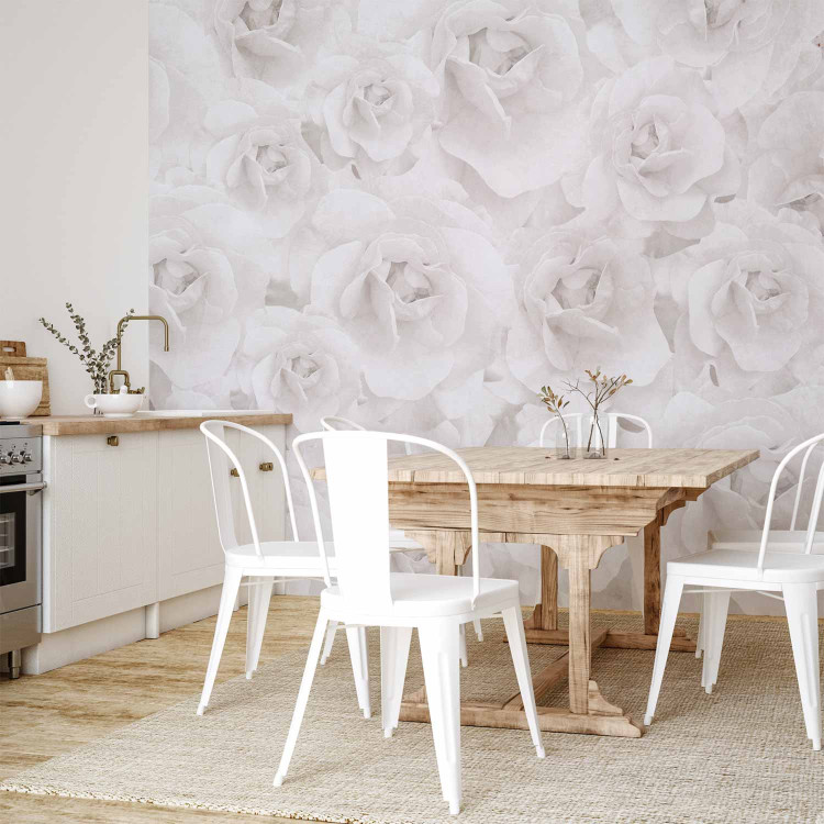 Wall Mural Beauty of nature - composition with white rose flowers in cool colours 143821 additionalImage 7