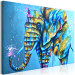 Canvas Elephant on Blue Background (1-piece) - animal colorful fantasy 144721 additionalThumb 2