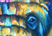 Canvas Elephant on Blue Background (1-piece) - animal colorful fantasy 144721 additionalThumb 5