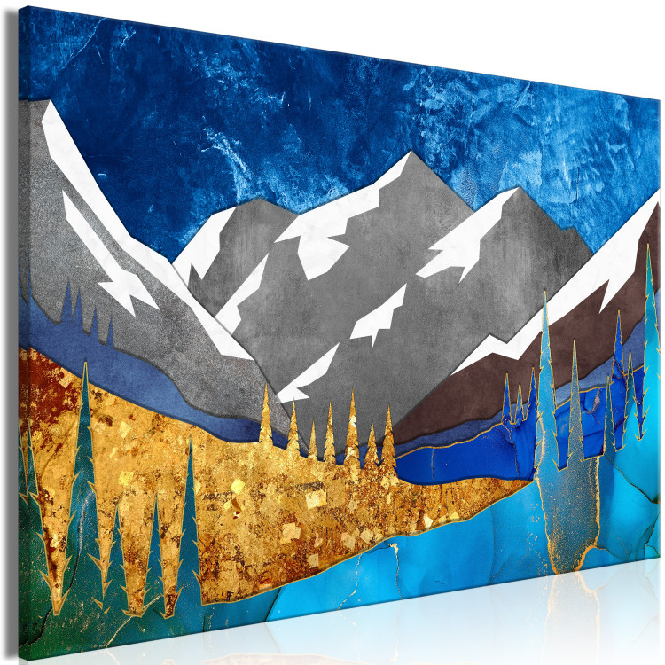 Canvas Art Print Panorama With Nature - Graphics of Mountains Against the Background of the Night Sky in Many Colors 145521 additionalImage 2