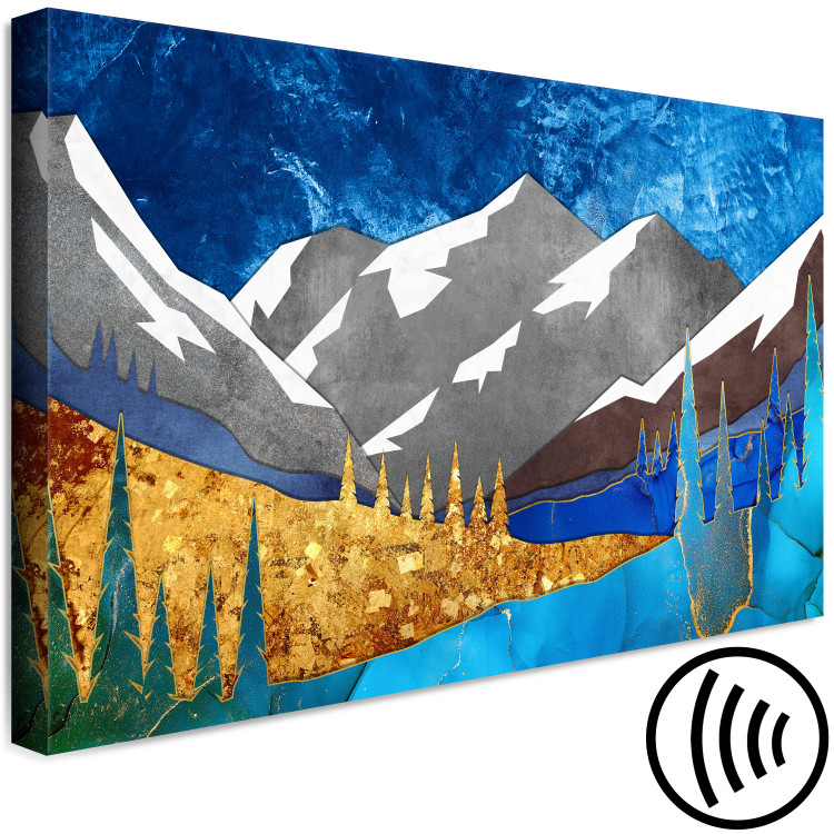 Canvas Art Print Panorama With Nature - Graphics of Mountains Against the Background of the Night Sky in Many Colors 145521 additionalImage 6