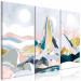 Canvas Print Abstract Triptych - Three Mountain Landscapes With Elements of Gold 146021 additionalThumb 2