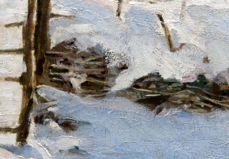 Round Canvas Claude Monet’s Magpie - Normandy’s Painted Winter Landscape 148721 additionalImage 3