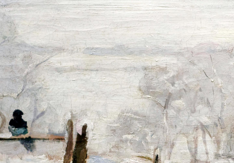 Round Canvas Claude Monet’s Magpie - Normandy’s Painted Winter Landscape 148721 additionalImage 2