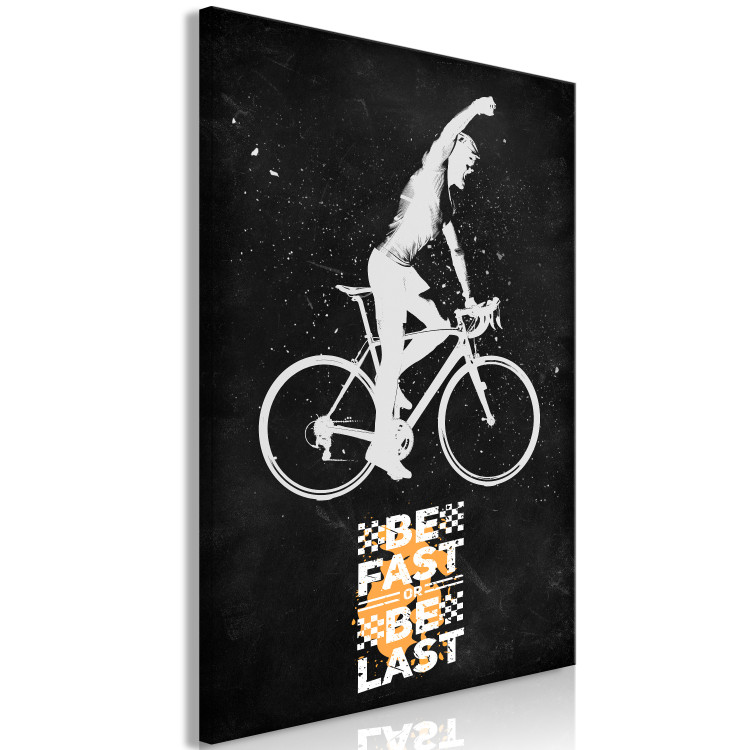 Canvas Cyclist (1-piece) - joyful man on a bike and white text 148921 additionalImage 2