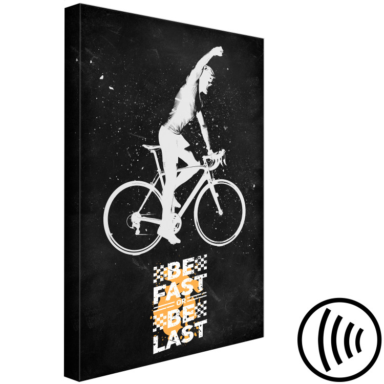 Canvas Cyclist (1-piece) - joyful man on a bike and white text 148921 additionalImage 6