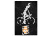 Canvas Cyclist (1-piece) - joyful man on a bike and white text 148921
