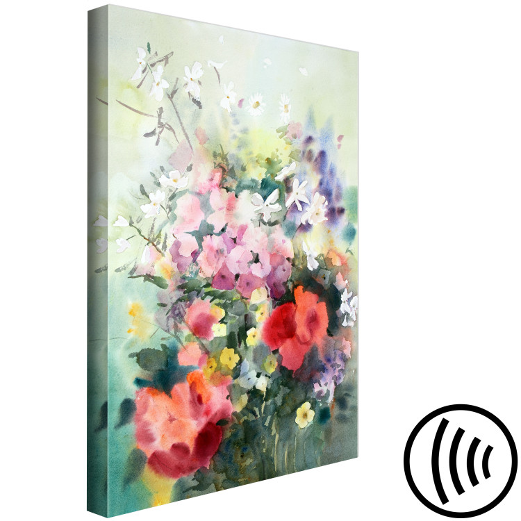 Canvas Watercolor Bouquet (1-piece) - colorful flowers on a blurred background 149721 additionalImage 6