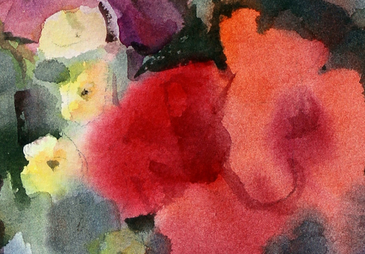 Canvas Watercolor Bouquet (1-piece) - colorful flowers on a blurred background 149721 additionalImage 5