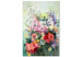 Canvas Watercolor Bouquet (1-piece) - colorful flowers on a blurred background 149721