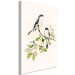 Canvas Black-Fronted Shrike - Illustration of a Pair of Birds on a Branch 149821 additionalThumb 2