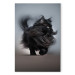 Canvas Art Print AI Maine Coon Cat - Walking Animal With Long Black Hair - Vertical 150121