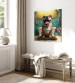 Canvas Print AI French Bulldog Dog - Animal Waiting In Colorful Bathroom - Square 150221 additionalThumb 10