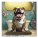 Canvas Print AI French Bulldog Dog - Animal Waiting In Colorful Bathroom - Square 150221 additionalThumb 7