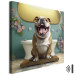 Canvas Print AI French Bulldog Dog - Animal Waiting In Colorful Bathroom - Square 150221 additionalThumb 8
