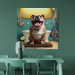 Canvas Print AI French Bulldog Dog - Animal Waiting In Colorful Bathroom - Square 150221 additionalThumb 5