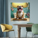 Canvas Print AI French Bulldog Dog - Animal Waiting In Colorful Bathroom - Square 150221 additionalThumb 3