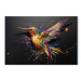 Canvas Colorful Bird - Watercolor Vision of a Hummingbird on a Black Background 159521 additionalThumb 7