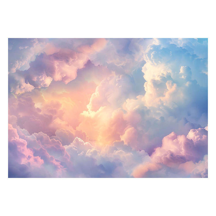 Photo Wallpaper Rainbow Clouds - A Colorful View of the Pastel Feathered Sky 159921 additionalImage 1