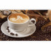 Wall Mural Maybe Coffee? - Classic White Coffee Cup with a Book on a Brown Background 60221 additionalThumb 5
